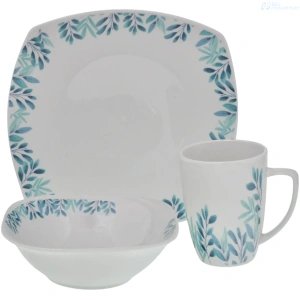 VAJILLA HOME LIFE SK-12S-2602 CUADRADA 12 PIEZAS PORCELANA VITRIFICADA 461803 vajilla BellNovainser