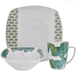 VAJILLA HOME LIFE SK-12S-2604 CUADRADA 12 PIEZAS PORCELANA VITRIFICADA 478341 vajilla BellNovainser